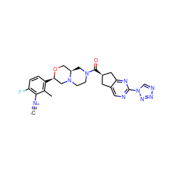 [C-]#[N+]c1c(F)ccc([C@@H]2CN3CCN(C(=O)[C@@H]4Cc5cnc(-n6cnnn6)nc5C4)C[C@@H]3CO2)c1C ZINC000473179343