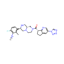 [C-]#[N+]c1c(F)ccc([C@@H]2CN3CCN(C(=O)[C@H]4CCc5cc(-n6cnnn6)cnc54)C[C@H]3CN2)c1C ZINC000473179624