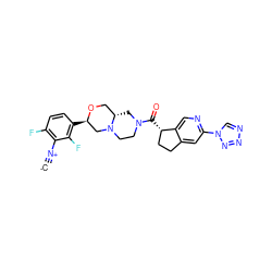 [C-]#[N+]c1c(F)ccc([C@@H]2CN3CCN(C(=O)[C@H]4CCc5cc(-n6cnnn6)ncc54)C[C@H]3CO2)c1F ZINC000473171508