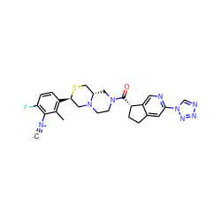 [C-]#[N+]c1c(F)ccc([C@@H]2CN3CCN(C(=O)[C@H]4CCc5cc(-n6cnnn6)ncc54)C[C@H]3CS2)c1C ZINC000473179250