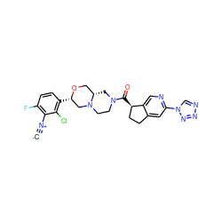 [C-]#[N+]c1c(F)ccc([C@H]2CN3CCN(C(=O)[C@@H]4CCc5cc(-n6cnnn6)ncc54)C[C@H]3CO2)c1Cl ZINC000473170841