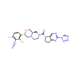 [C-]#[N+]c1c(F)ccc([C@H]2CN3CCN(C(=O)[C@H]4CCc5nc(-n6cnnn6)ncc54)C[C@@H]3CO2)c1Cl ZINC000473179407