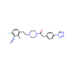 [C-]#[N+]c1c(F)ccc(CCN2CCN(C(=O)Cc3ccc(-n4cnnn4)cc3)CC2)c1C ZINC000261134895