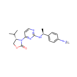 [C-]#[N+]c1ccc([C@H](C)Nc2nccc(N3C(=O)OC[C@@H]3C(C)C)n2)cc1 ZINC000261192709