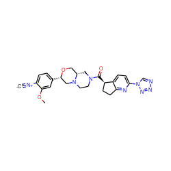 [C-]#[N+]c1ccc([C@H]2CN3CCN(C(=O)[C@@H]4CCc5nc(-n6cnnn6)ccc54)C[C@H]3CO2)cc1OC ZINC000473170749