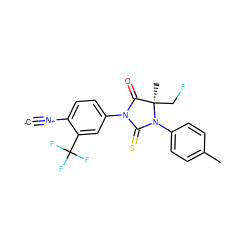 [C-]#[N+]c1ccc(N2C(=O)[C@@](C)(CF)N(c3ccc(C)cc3)C2=S)cc1C(F)(F)F ZINC000167760109