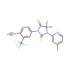 [C-]#[N+]c1ccc(N2C(=O)C(C)(C)N(c3cc(C)ccn3)C2=S)cc1C(F)(F)F ZINC000167726959