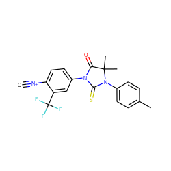 [C-]#[N+]c1ccc(N2C(=O)C(C)(C)N(c3ccc(C)cc3)C2=S)cc1C(F)(F)F ZINC000167582489