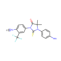 [C-]#[N+]c1ccc(N2C(=O)C(C)(C)N(c3ccc(N)cc3)C2=S)cc1C(F)(F)F ZINC000167868729