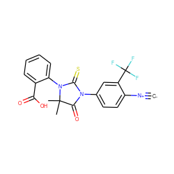 [C-]#[N+]c1ccc(N2C(=O)C(C)(C)N(c3ccccc3C(=O)O)C2=S)cc1C(F)(F)F ZINC000167538477