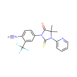 [C-]#[N+]c1ccc(N2C(=O)C(C)(C)N(c3ccccn3)C2=S)cc1C(F)(F)F ZINC000167783742