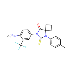 [C-]#[N+]c1ccc(N2C(=O)C3(CCC3)N(c3ccc(C)cc3)C2=S)cc1C(F)(F)F ZINC000167682820