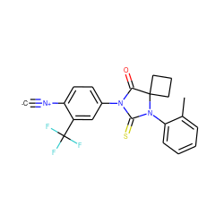 [C-]#[N+]c1ccc(N2C(=O)C3(CCC3)N(c3ccccc3C)C2=S)cc1C(F)(F)F ZINC000167715613