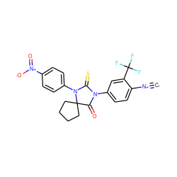 [C-]#[N+]c1ccc(N2C(=O)C3(CCCC3)N(c3ccc([N+](=O)[O-])cc3)C2=S)cc1C(F)(F)F ZINC000167610629