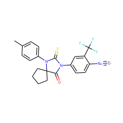 [C-]#[N+]c1ccc(N2C(=O)C3(CCCC3)N(c3ccc(C)cc3)C2=S)cc1C(F)(F)F ZINC000167770890