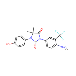 [C-]#[N+]c1ccc(N2C(=O)N(c3ccc(O)cc3)C(C)(C)C2=O)cc1C(F)(F)F ZINC000167651529