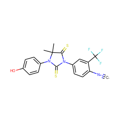 [C-]#[N+]c1ccc(N2C(=S)N(c3ccc(O)cc3)C(C)(C)C2=S)cc1C(F)(F)F ZINC000167651388