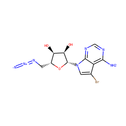 [N-]=[N+]=NC[C@H]1O[C@@H](n2cc(Br)c3c(N)ncnc32)[C@H](O)[C@@H]1O ZINC000013809461