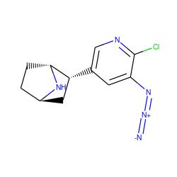 [N-]=[N+]=Nc1cc([C@@H]2C[C@H]3CC[C@H]2N3)cnc1Cl ZINC000137591538