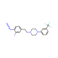 [N-]=[N+]=Nc1ccc(CCN2CCN(c3cccc(C(F)(F)F)c3)CC2)cc1I ZINC000017193852