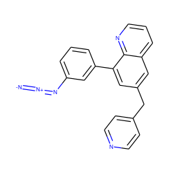 [N-]=[N+]=Nc1cccc(-c2cc(Cc3ccncc3)cc3cccnc23)c1 ZINC000013814057