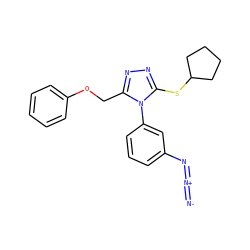 [N-]=[N+]=Nc1cccc(-n2c(COc3ccccc3)nnc2SC2CCCC2)c1 ZINC000095593203