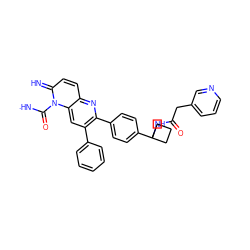 [NH]C(=O)n1c(=N)ccc2nc(-c3ccc(C4(NC(=O)Cc5cccnc5)CCC4)cc3)c(-c3ccccc3)cc21 ZINC000100627962