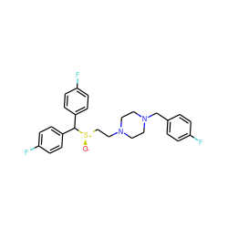 [O-][S@+](CCN1CCN(Cc2ccc(F)cc2)CC1)C(c1ccc(F)cc1)c1ccc(F)cc1 ZINC001772625884