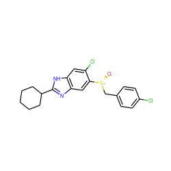 [O-][S@+](Cc1ccc(Cl)cc1)c1cc2nc(C3CCCCC3)[nH]c2cc1Cl ZINC000029047271