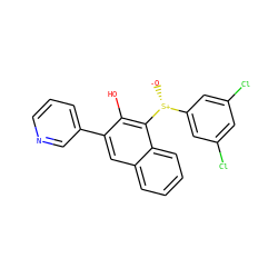 [O-][S@+](c1cc(Cl)cc(Cl)c1)c1c(O)c(-c2cccnc2)cc2ccccc12 ZINC000299840305