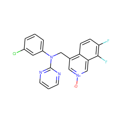 [O-][n+]1cc(CN(c2cccc(Cl)c2)c2ncccn2)c2ccc(F)c(F)c2c1 ZINC000082156340