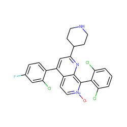 [O-][n+]1ccc2c(-c3ccc(F)cc3Cl)cc(C3CCNCC3)nc2c1-c1c(Cl)cccc1Cl ZINC000073162324