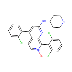 [O-][n+]1ccc2c(-c3ccccc3Cl)cc(NC3CCNCC3)nc2c1-c1c(Cl)cccc1Cl ZINC000073161721