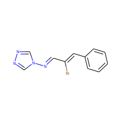 BrC(=C\c1ccccc1)/C=N/n1cnnc1 ZINC000000135922