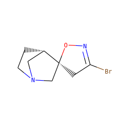 BrC1=NO[C@@]2(C1)CN1CC[C@H]2C1 ZINC000073162966