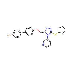 Brc1ccc(-c2ccc(OCc3nnc(SC4CCCC4)n3-c3cccnc3)cc2)cc1 ZINC000095595327