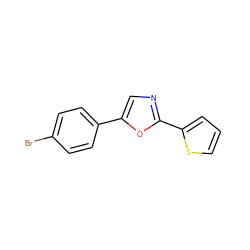 Brc1ccc(-c2cnc(-c3cccs3)o2)cc1 ZINC000000411840