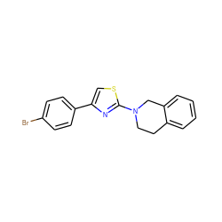 Brc1ccc(-c2csc(N3CCc4ccccc4C3)n2)cc1 ZINC000001066537