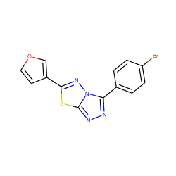 Brc1ccc(-c2nnc3sc(-c4ccoc4)nn23)cc1 ZINC000096269545