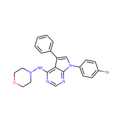 Brc1ccc(-n2cc(-c3ccccc3)c3c(NN4CCOCC4)ncnc32)cc1 ZINC000002974773