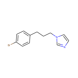 Brc1ccc(CCCn2ccnc2)cc1 ZINC000036322904