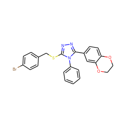 Brc1ccc(CSc2nnc(-c3ccc4c(c3)OCCO4)n2-c2ccccc2)cc1 ZINC000072116914