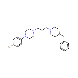 Brc1ccc(N2CCN(CCCN3CCC(Cc4ccccc4)CC3)CC2)cc1 ZINC000653737504