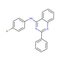 Brc1ccc(Nc2nc(-c3ccccc3)nc3ccccc23)cc1 ZINC000095572662