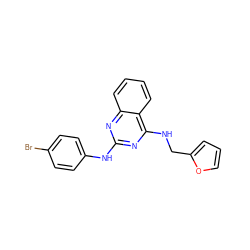 Brc1ccc(Nc2nc(NCc3ccco3)c3ccccc3n2)cc1 ZINC000001144923