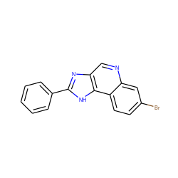 Brc1ccc2c(c1)ncc1nc(-c3ccccc3)[nH]c12 ZINC000073224548