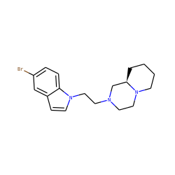 Brc1ccc2c(ccn2CCN2CCN3CCCC[C@@H]3C2)c1 ZINC000022939895