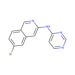 Brc1ccc2cnc(Nc3ccncn3)cc2c1 ZINC000063539721