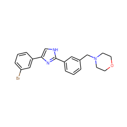 Brc1cccc(-c2c[nH]c(-c3cccc(CN4CCOCC4)c3)n2)c1 ZINC000066251446