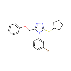 Brc1cccc(-n2c(COc3ccccc3)nnc2SC2CCCC2)c1 ZINC000095597408